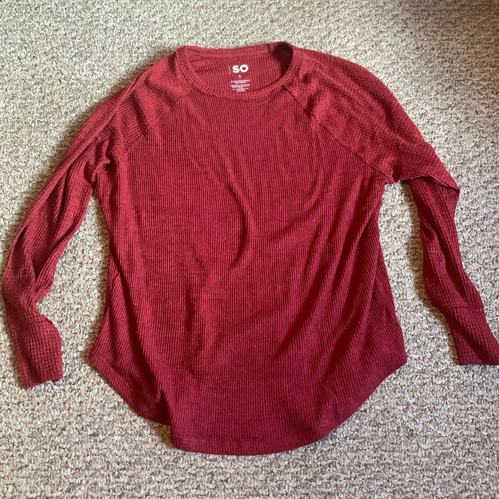 Burgundy long sleeve shirt